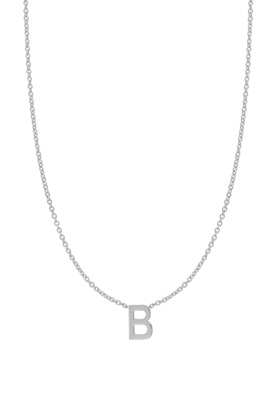 BYCHARI Necklaces | Fine Centered Initial Necklace 14K White