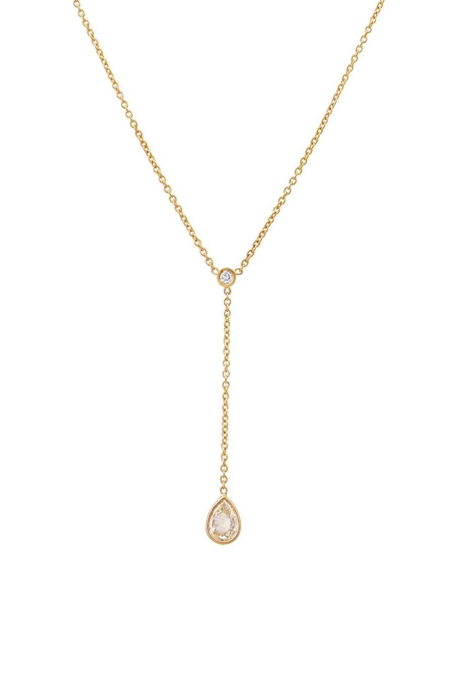 BYCHARI Necklaces | Rose Cut Diamond Lariat No. 2317