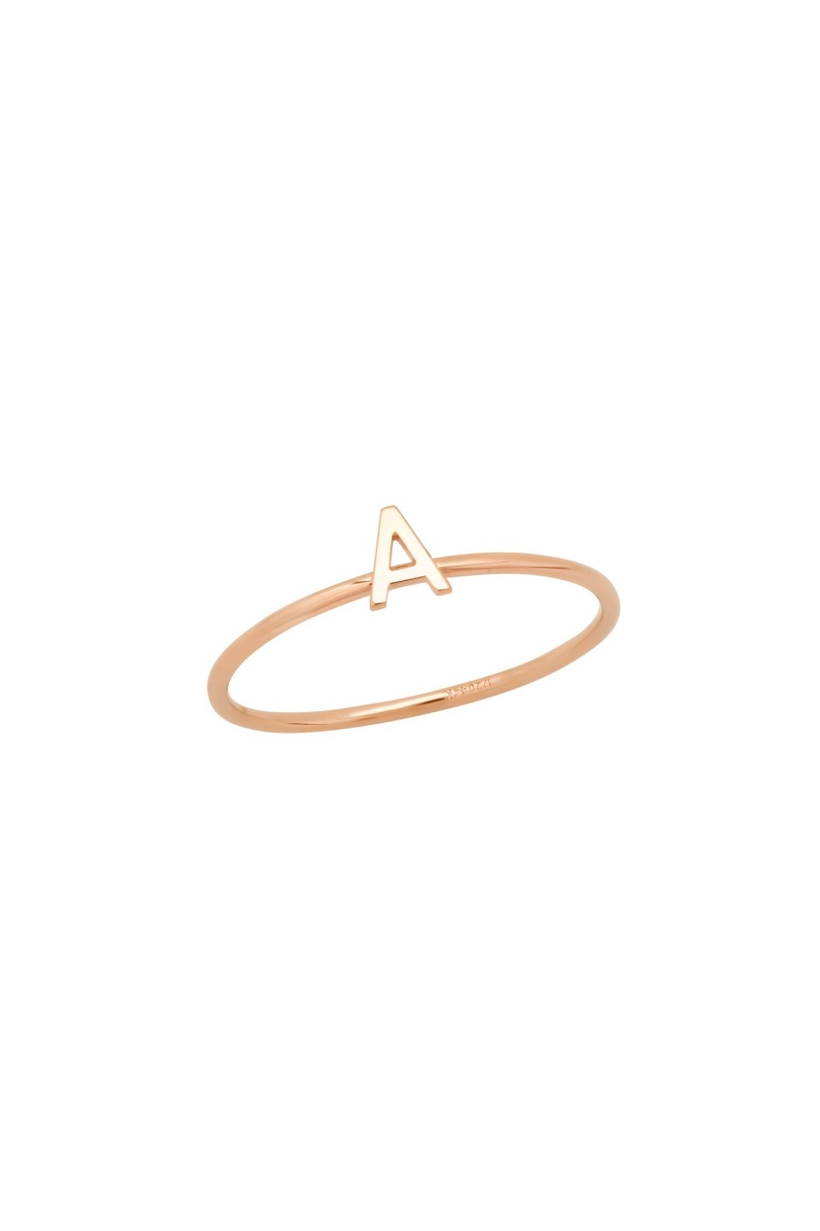 BYCHARI Rings | Fine Initial Ring - 14K Rose