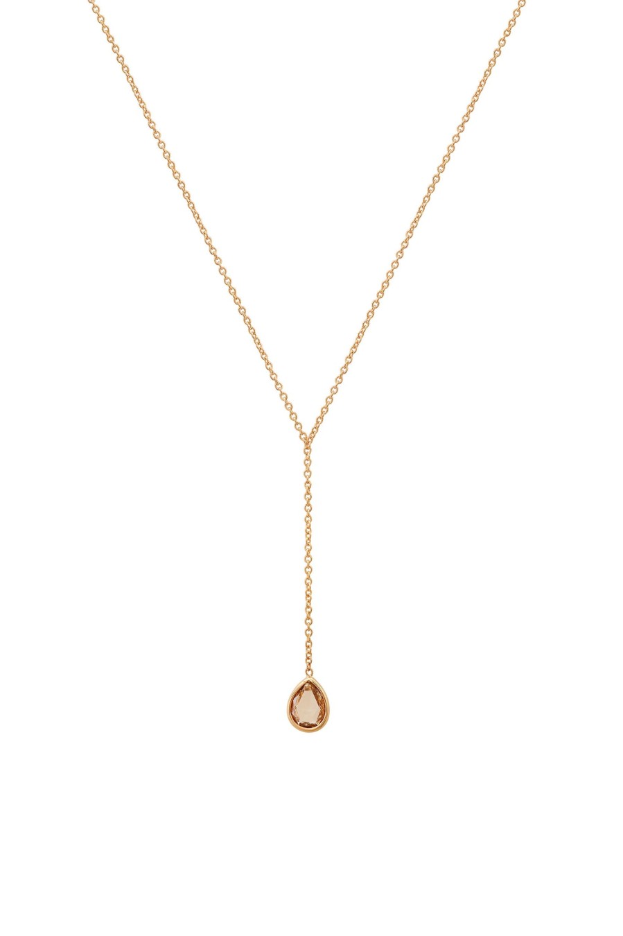 BYCHARI Necklaces | Rose Cut Champagne Diamond Lariat No. 2373