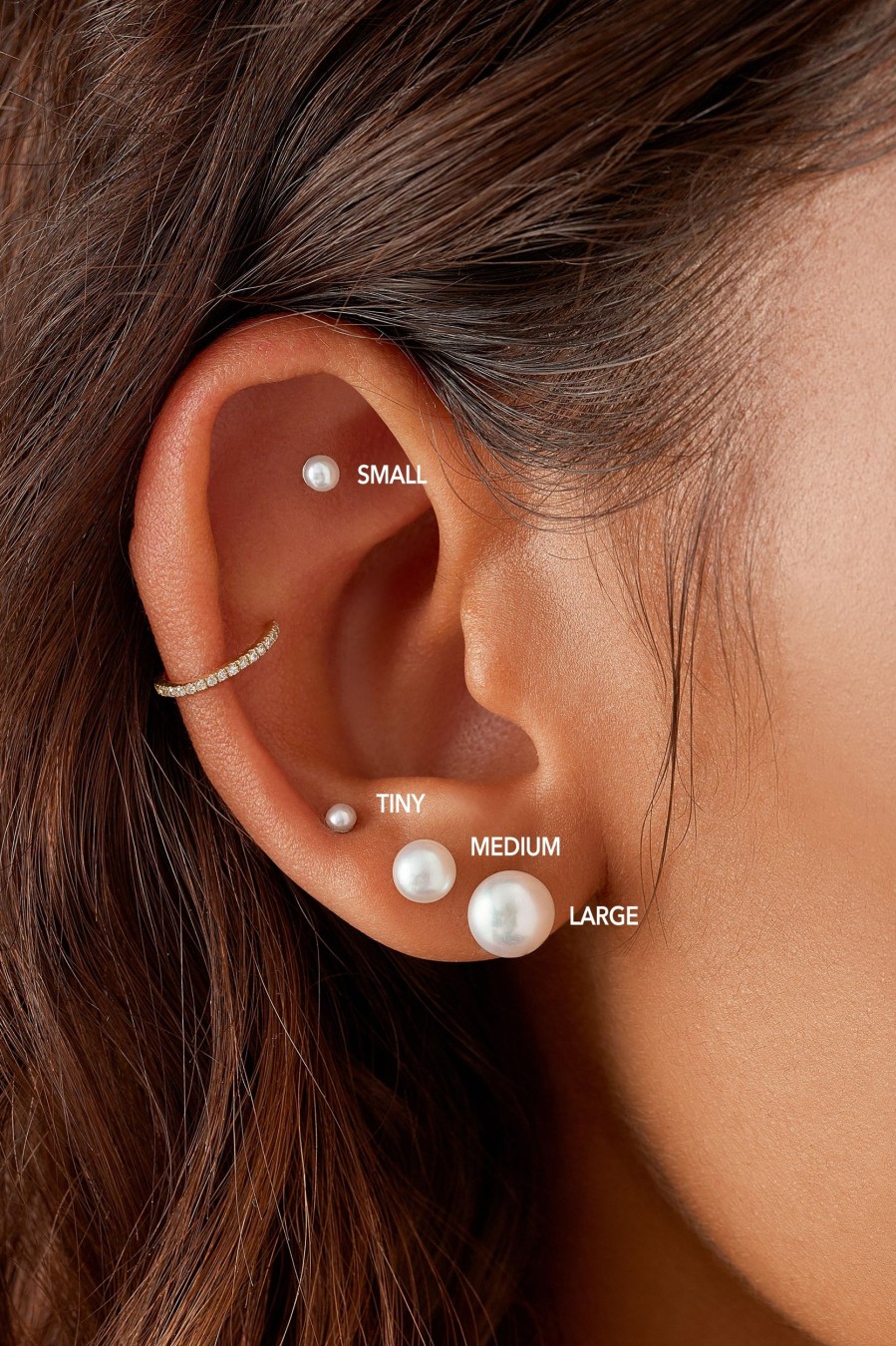 BYCHARI Earrings | Medium Pearl Studs