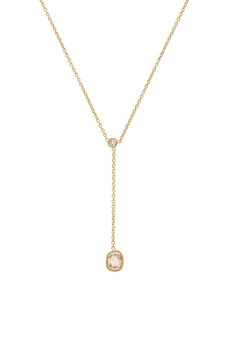 BYCHARI Necklaces | Rose Cut Diamond Lariat No. 2316