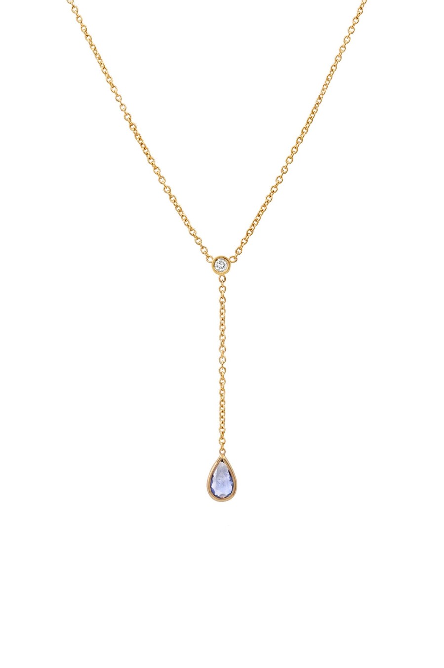 BYCHARI Necklaces | Blue Sapphire And Diamond Lariat No. 2355