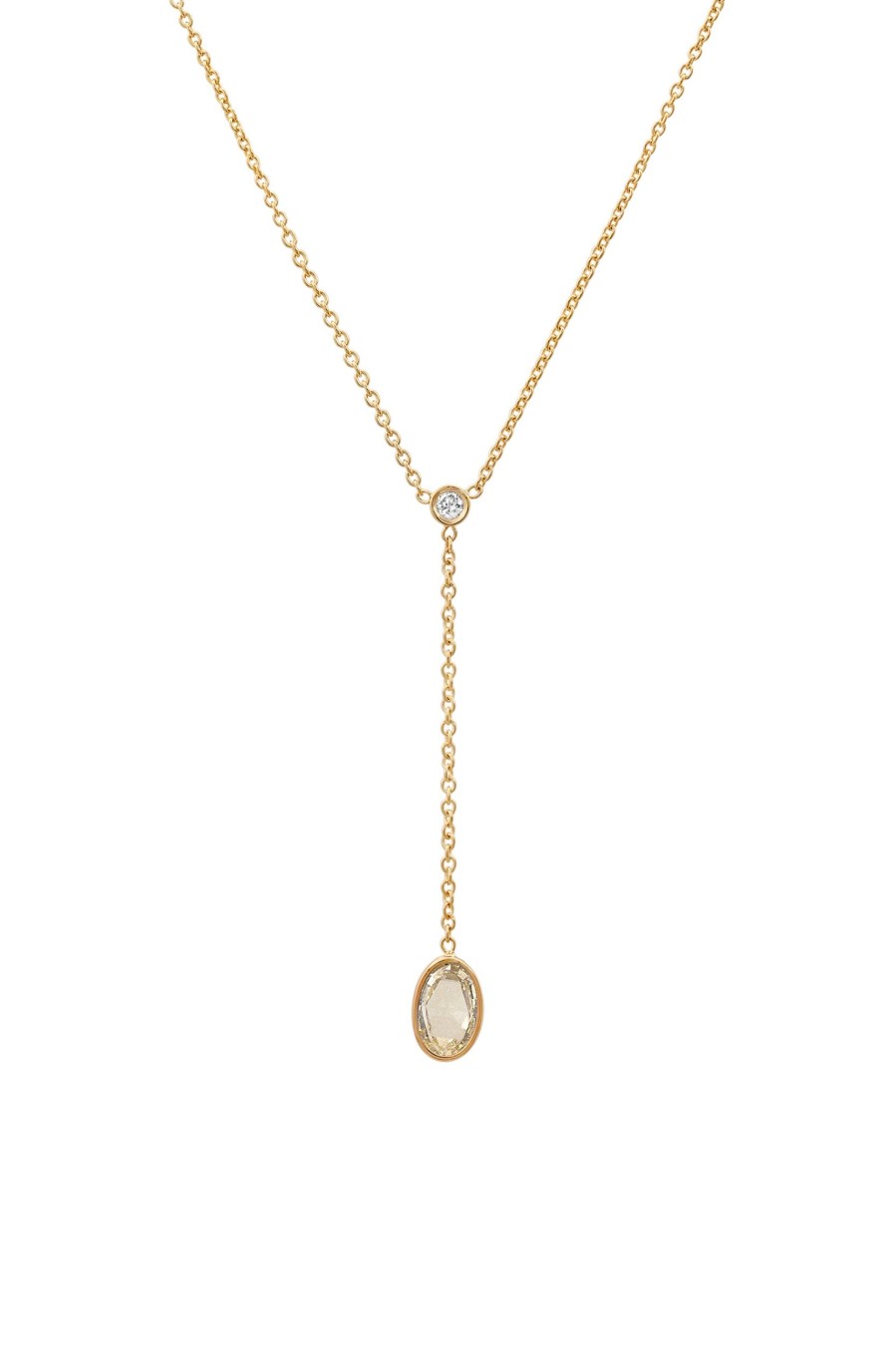 BYCHARI Necklaces | Rose Cut Diamond Lariat No. 2321