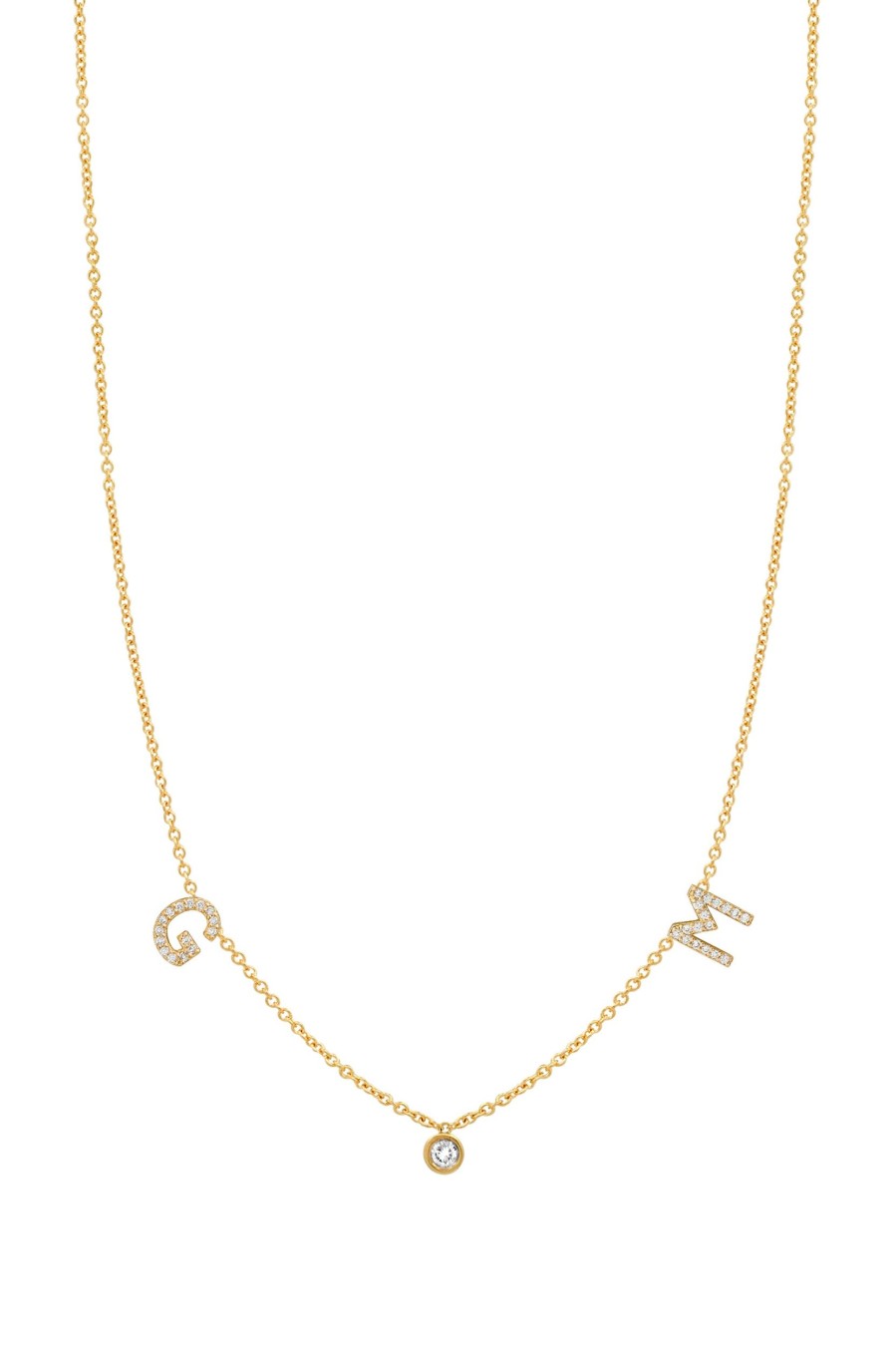 BYCHARI Necklaces | Diamond Initials And Diamond Necklace