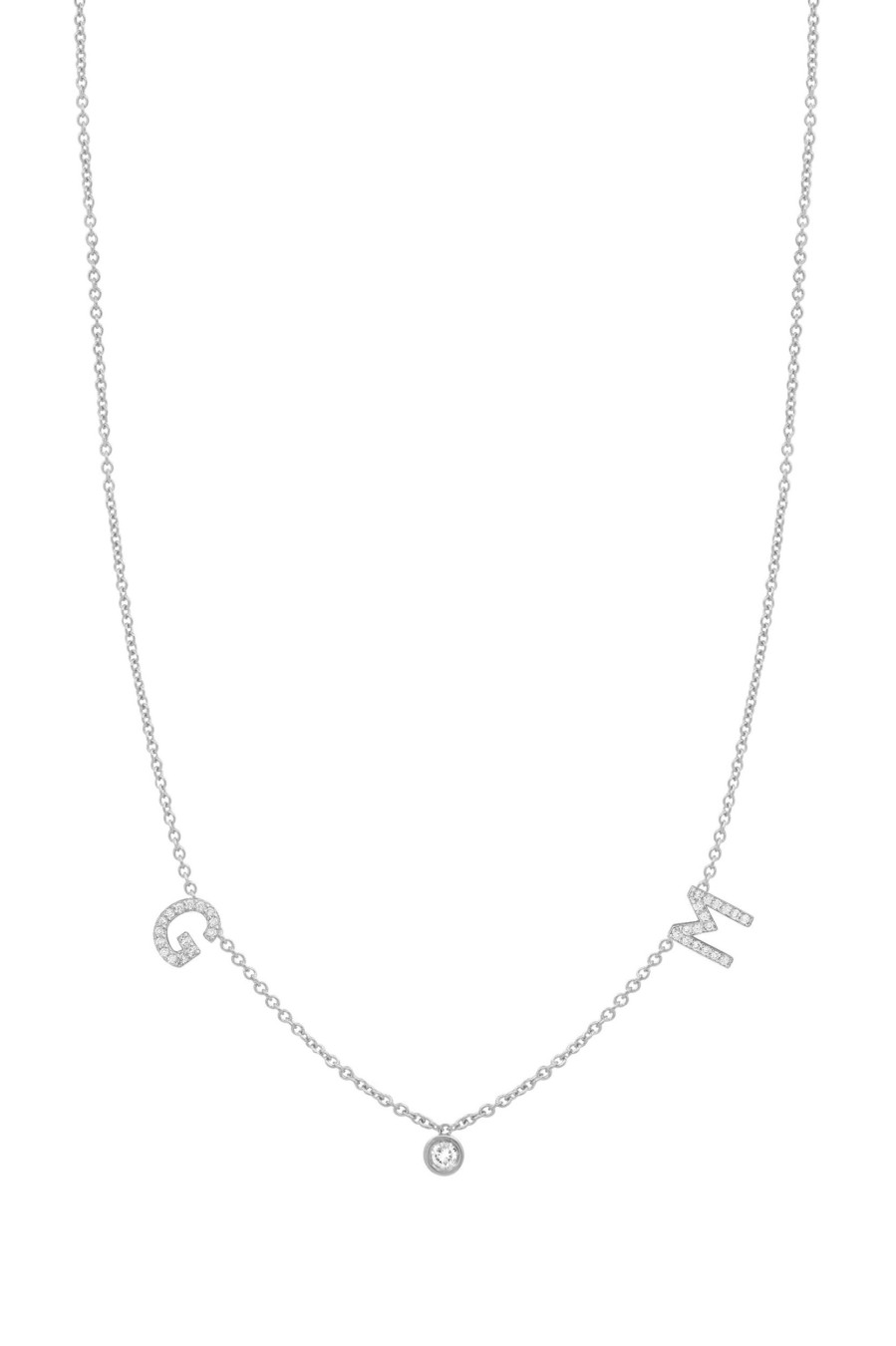 BYCHARI Necklaces | Diamond Initials And Diamond Necklace