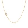 BYCHARI Necklaces | Asymmetrical Diamond Initial Necklace - 14K Yellow