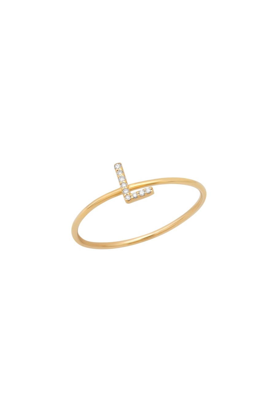 BYCHARI Rings | Diamond Initial Ring