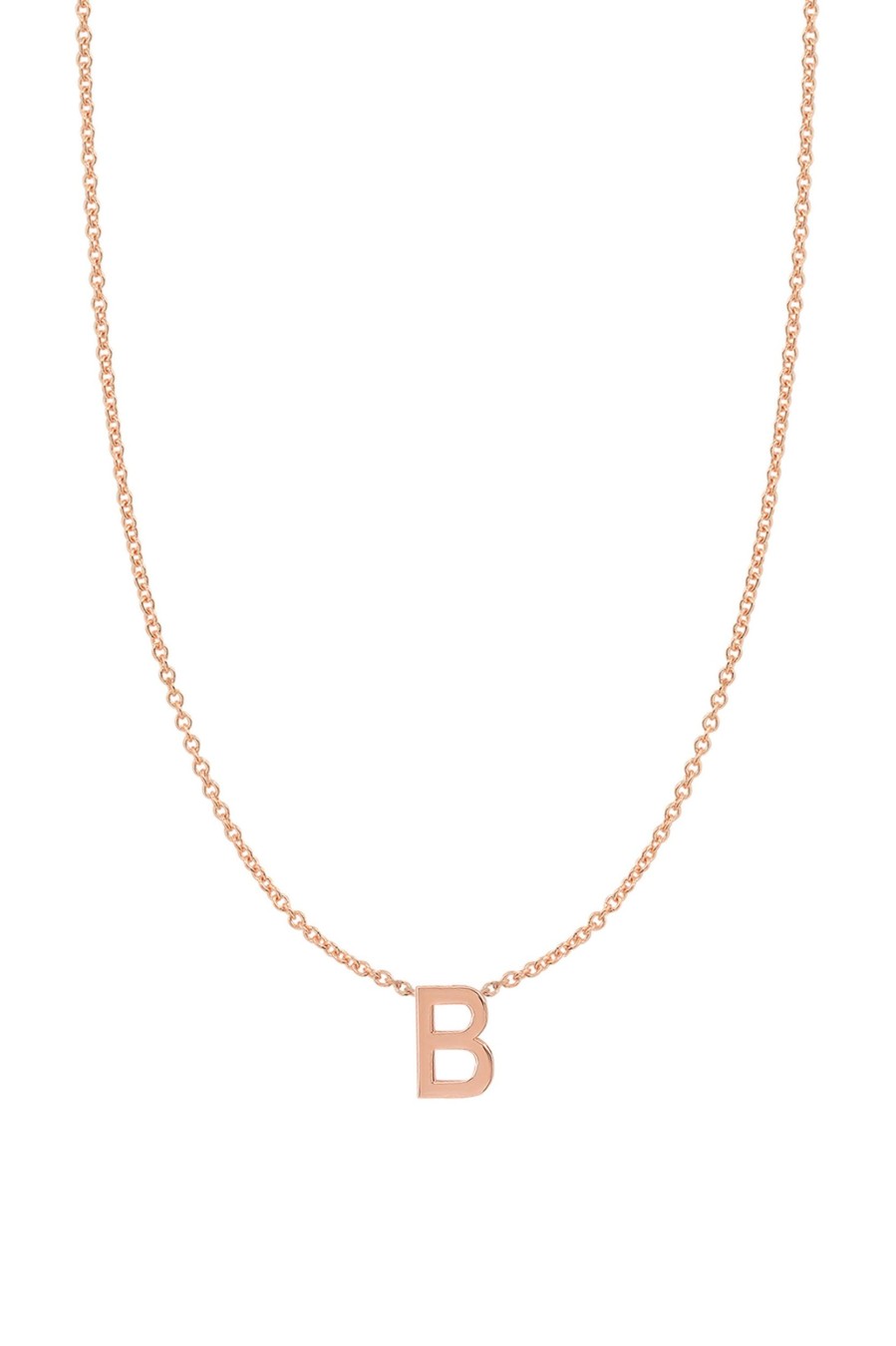 BYCHARI Necklaces | Fine Centered Initial Necklace - 14K Rose