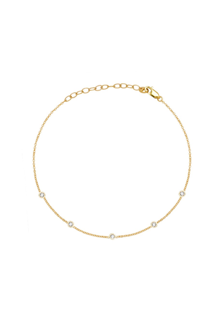 BYCHARI Anklets | 5 Diamond Anklet