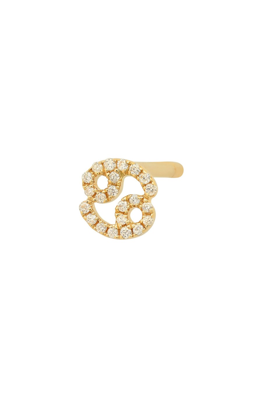 BYCHARI Earrings | Mini Diamond Cancer Earring 14K Yellow