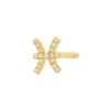 BYCHARI Earrings | Mini Diamond Pisces Earring 14K Yellow