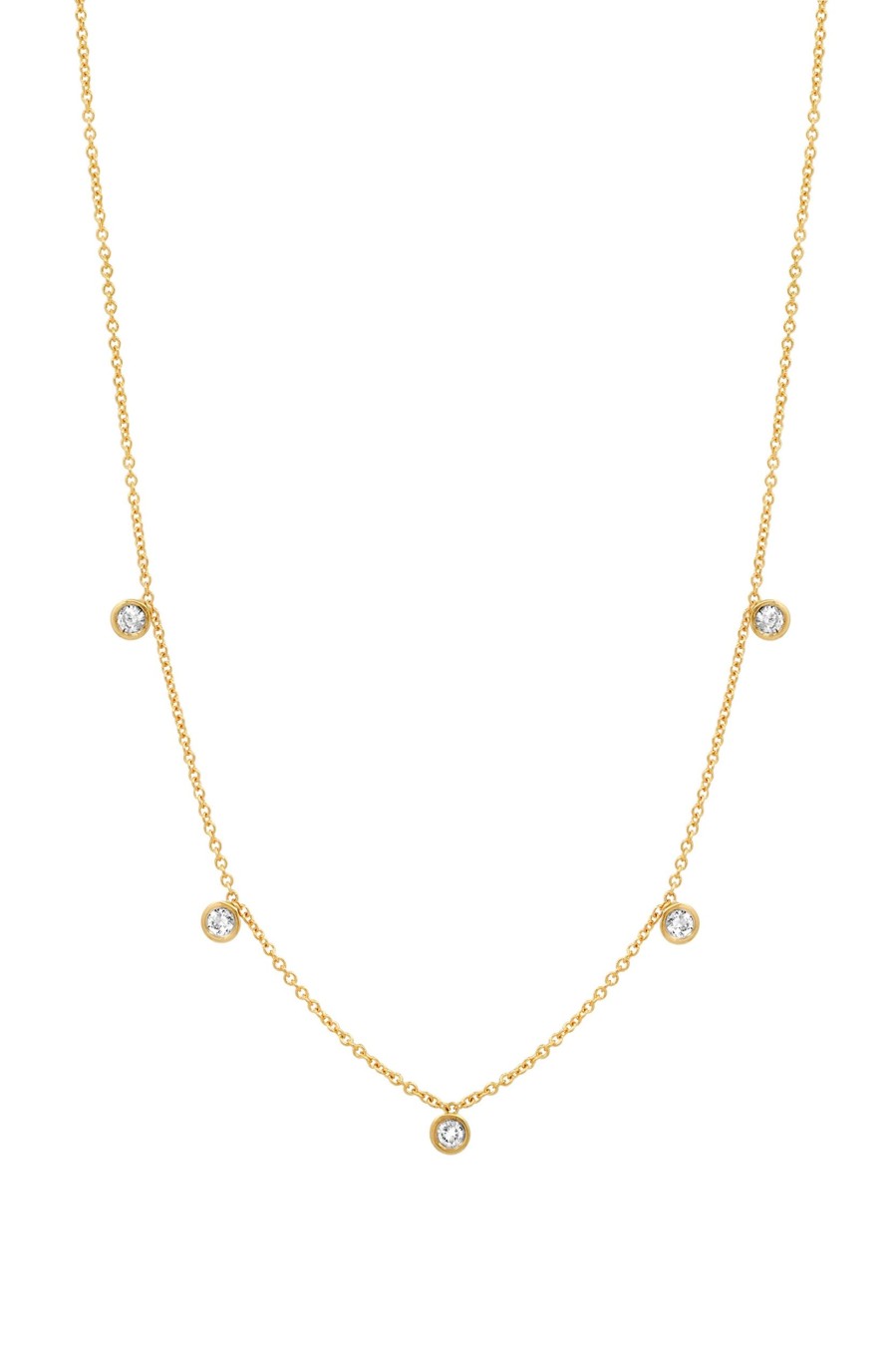 BYCHARI Necklaces | Large 5 Diamond Necklace