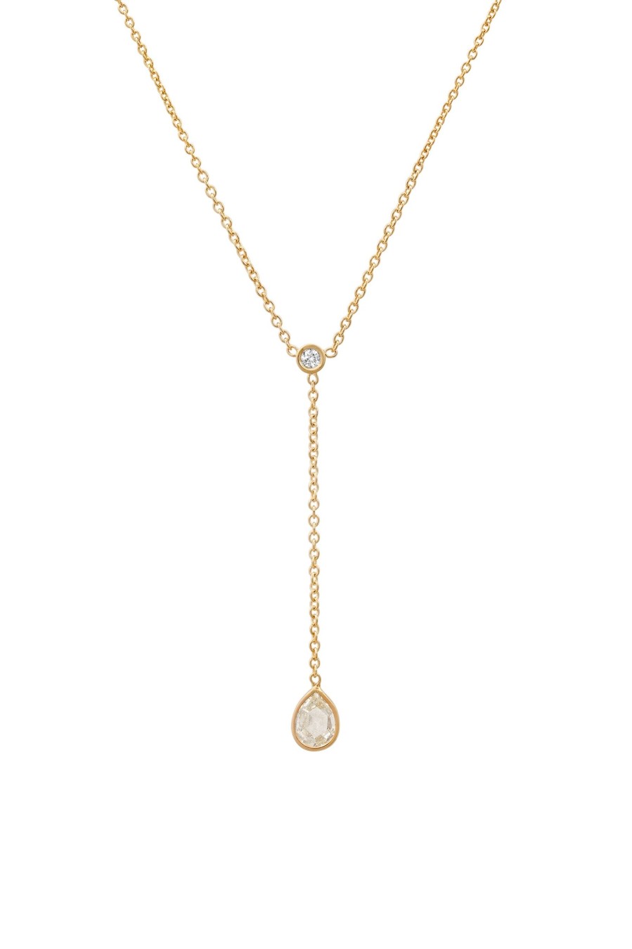 BYCHARI Necklaces | Rose Cut Diamond Lariat No. 2324