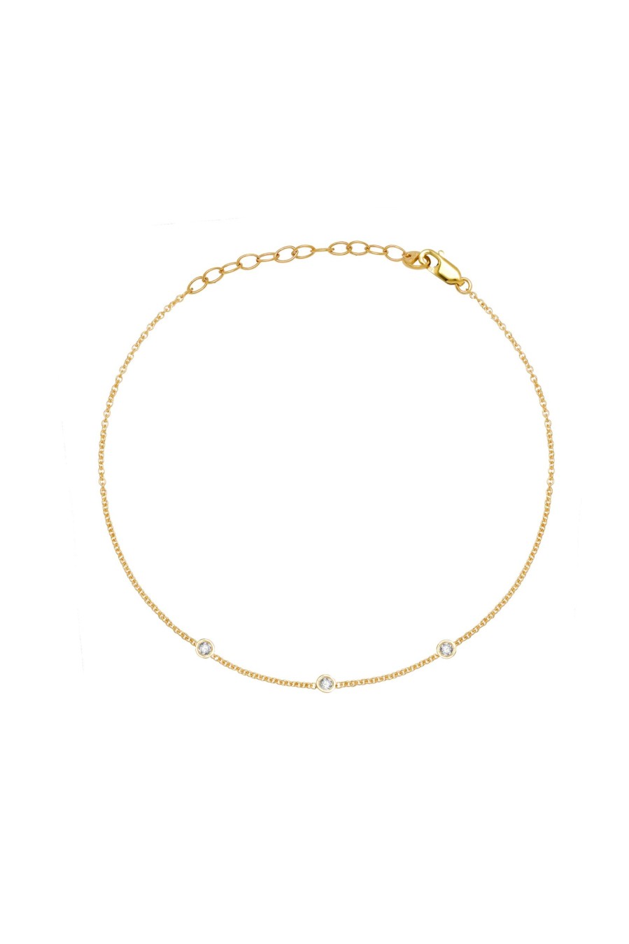 BYCHARI Anklets | 3 Diamond Anklet