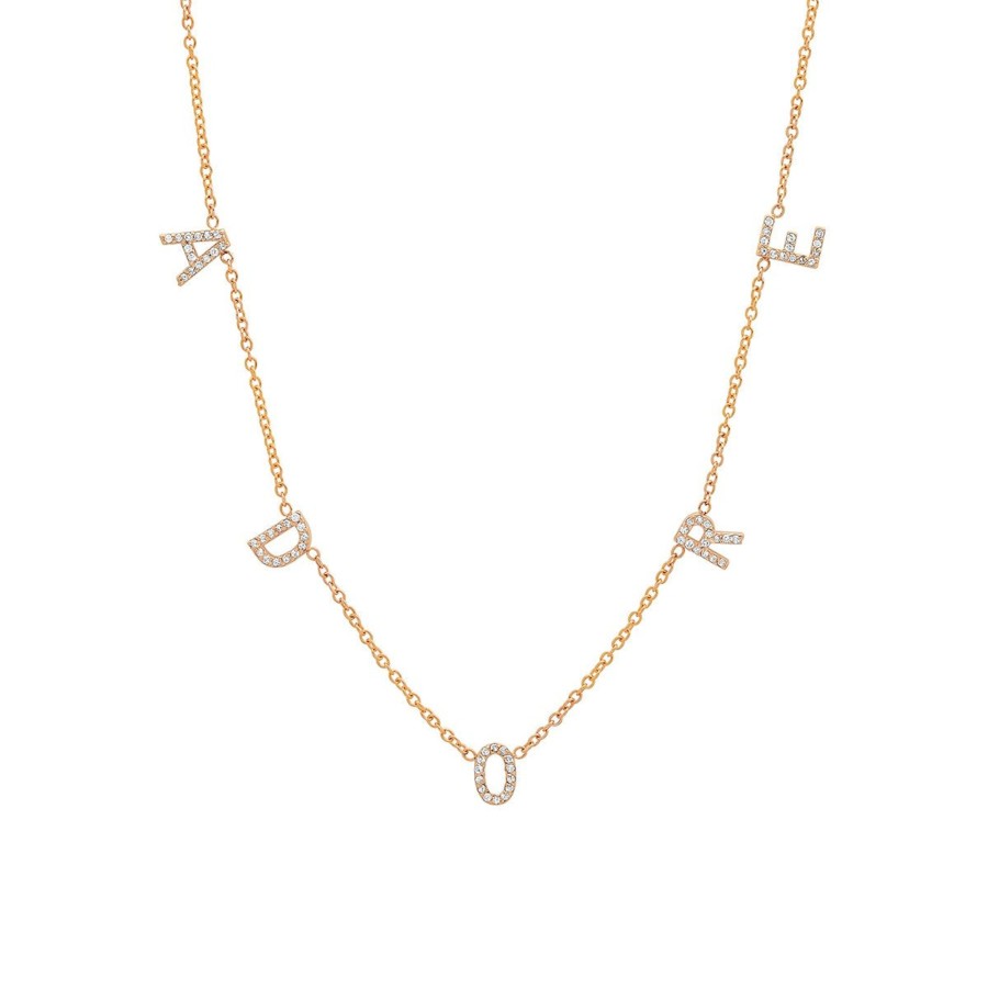 BYCHARI Necklaces | The Original Diamond Spaced Letter Necklace®