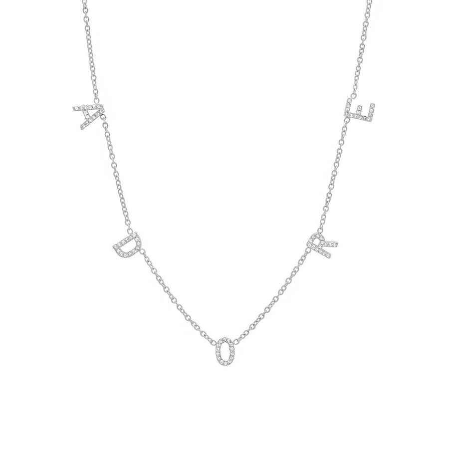 BYCHARI Necklaces | The Original Diamond Spaced Letter Necklace®