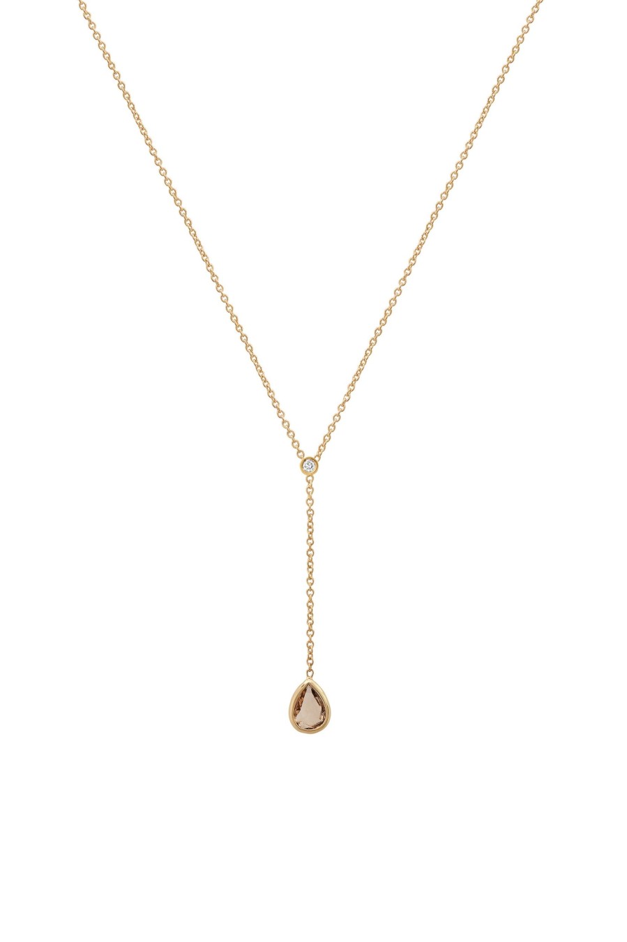 BYCHARI Necklaces | Rose Cut Champagne Diamond Lariat No. 2377