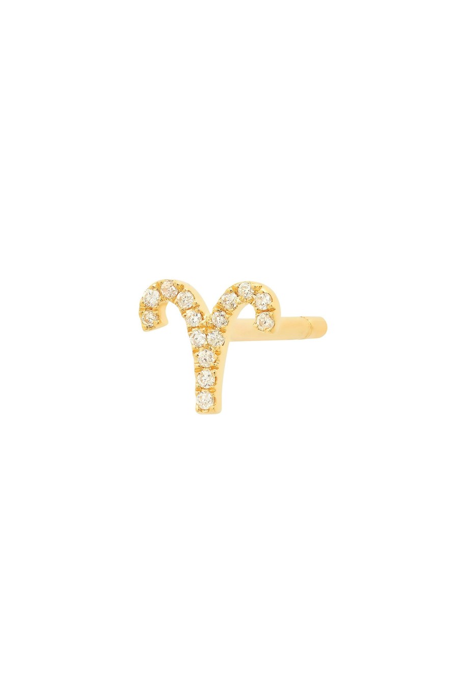 BYCHARI Earrings | Mini Diamond Aries Earring 14K Yellow