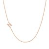 BYCHARI Necklaces | Fine Asymmetrical Initial Necklace - 14K Rose