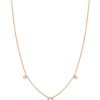 BYCHARI Necklaces | Initial And Diamonds Necklace - 14K Rose