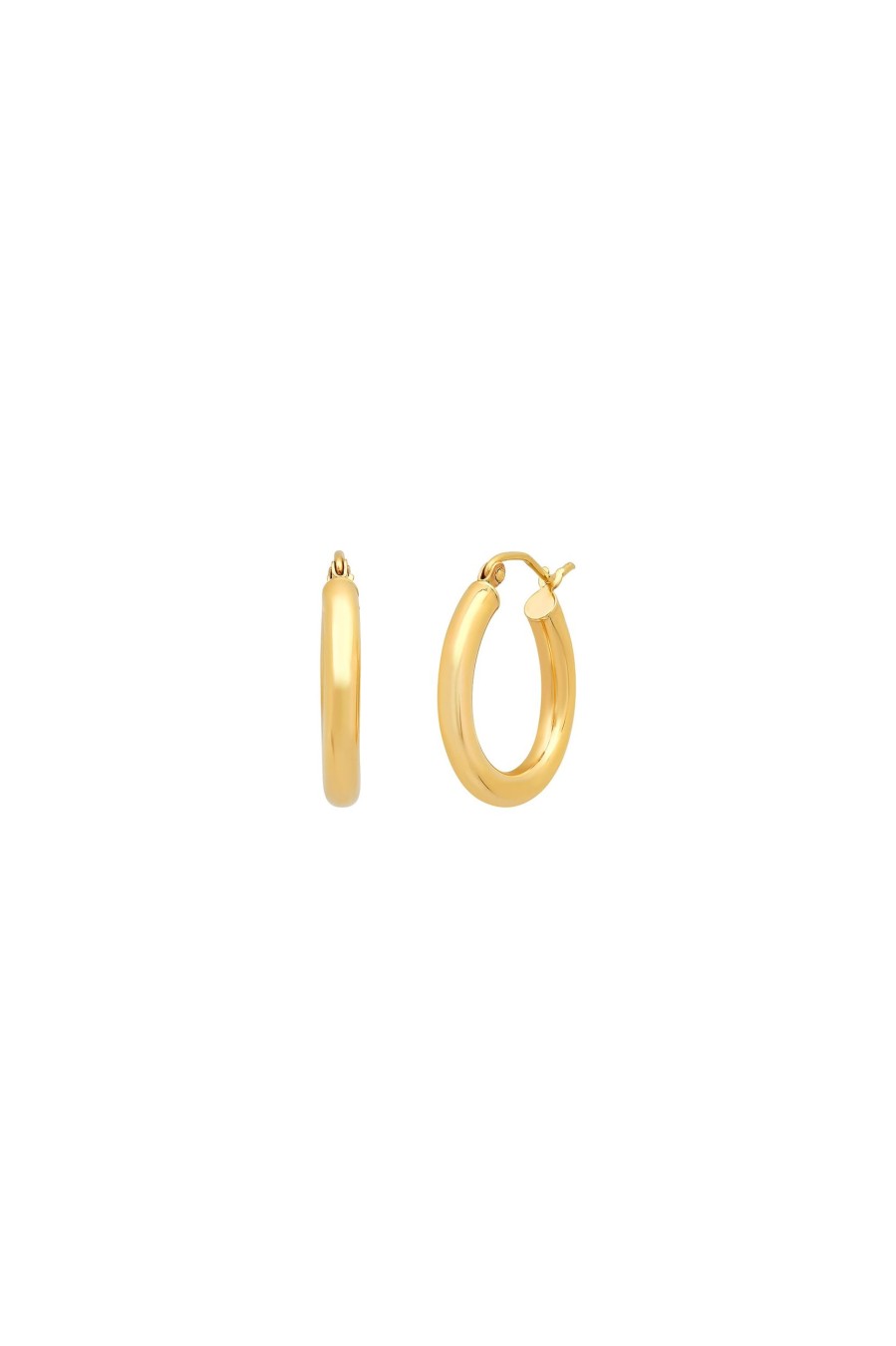 BYCHARI Earrings | Small Magnolia Hoop Earrings 14K Yellow