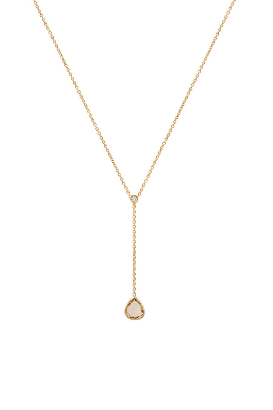 BYCHARI Necklaces | Rose Cut Champagne Diamond Lariat No. 2378