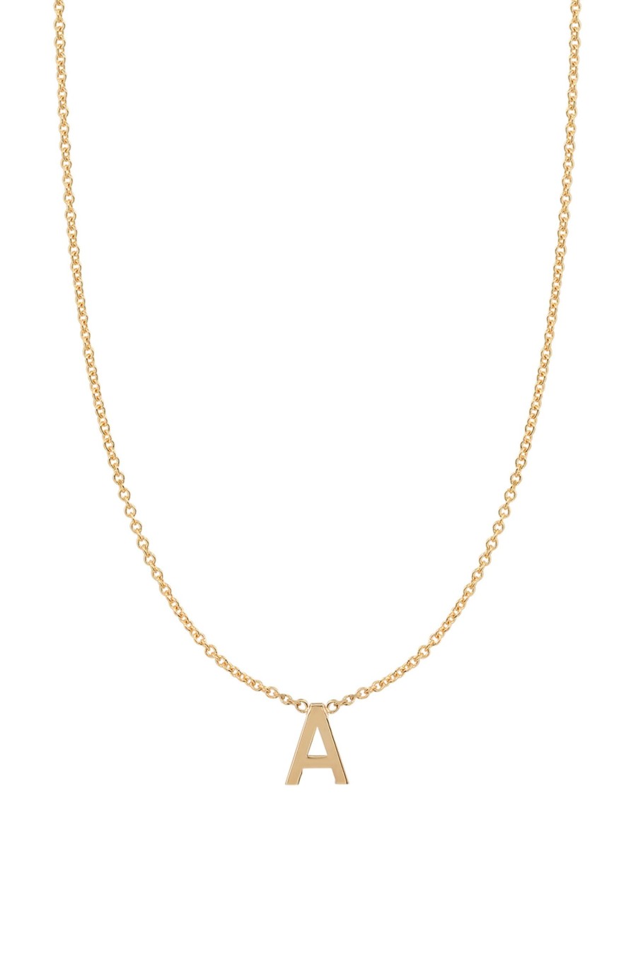 BYCHARI Necklaces | Fine Centered Initial Necklace 14K Yellow