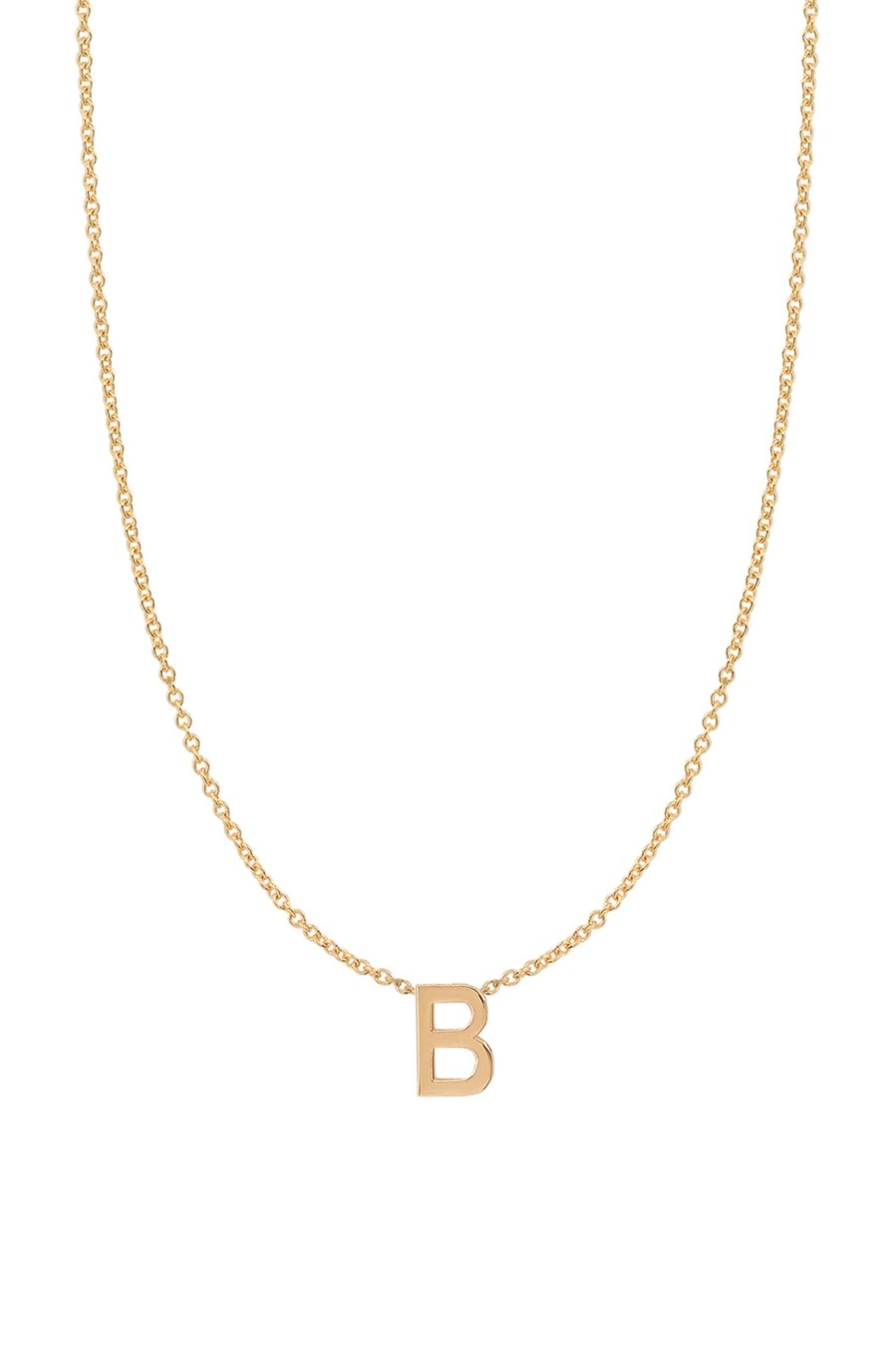 BYCHARI Necklaces | Fine Centered Initial Necklace 14K Yellow