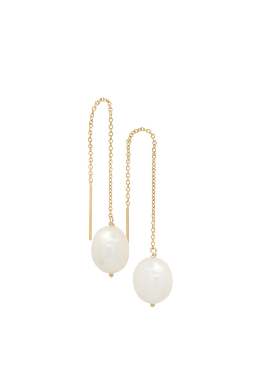 BYCHARI Earrings | Pearl Threaders Gold-Filled