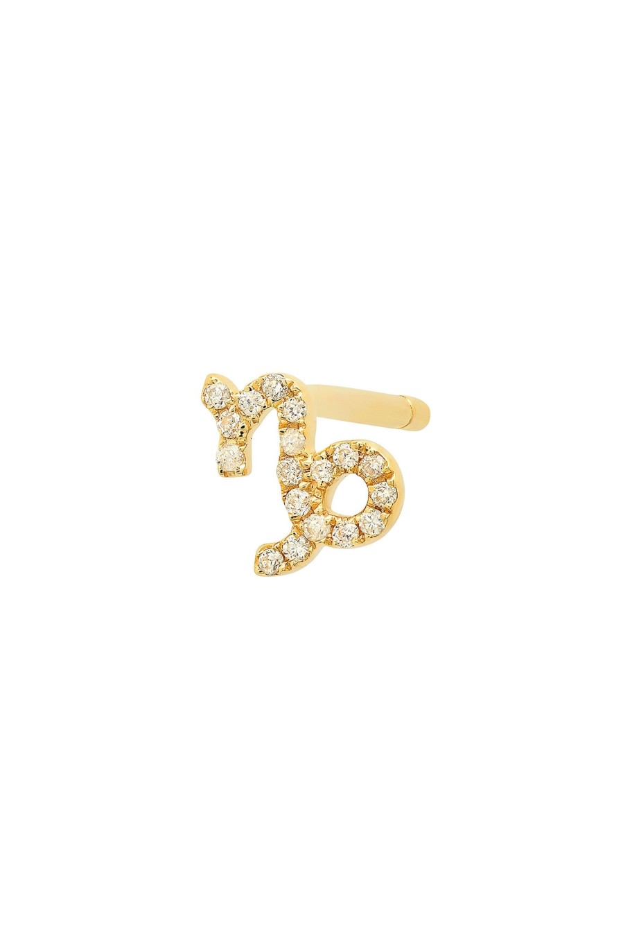 BYCHARI Earrings | Mini Diamond Capricorn Earring 14K Yellow