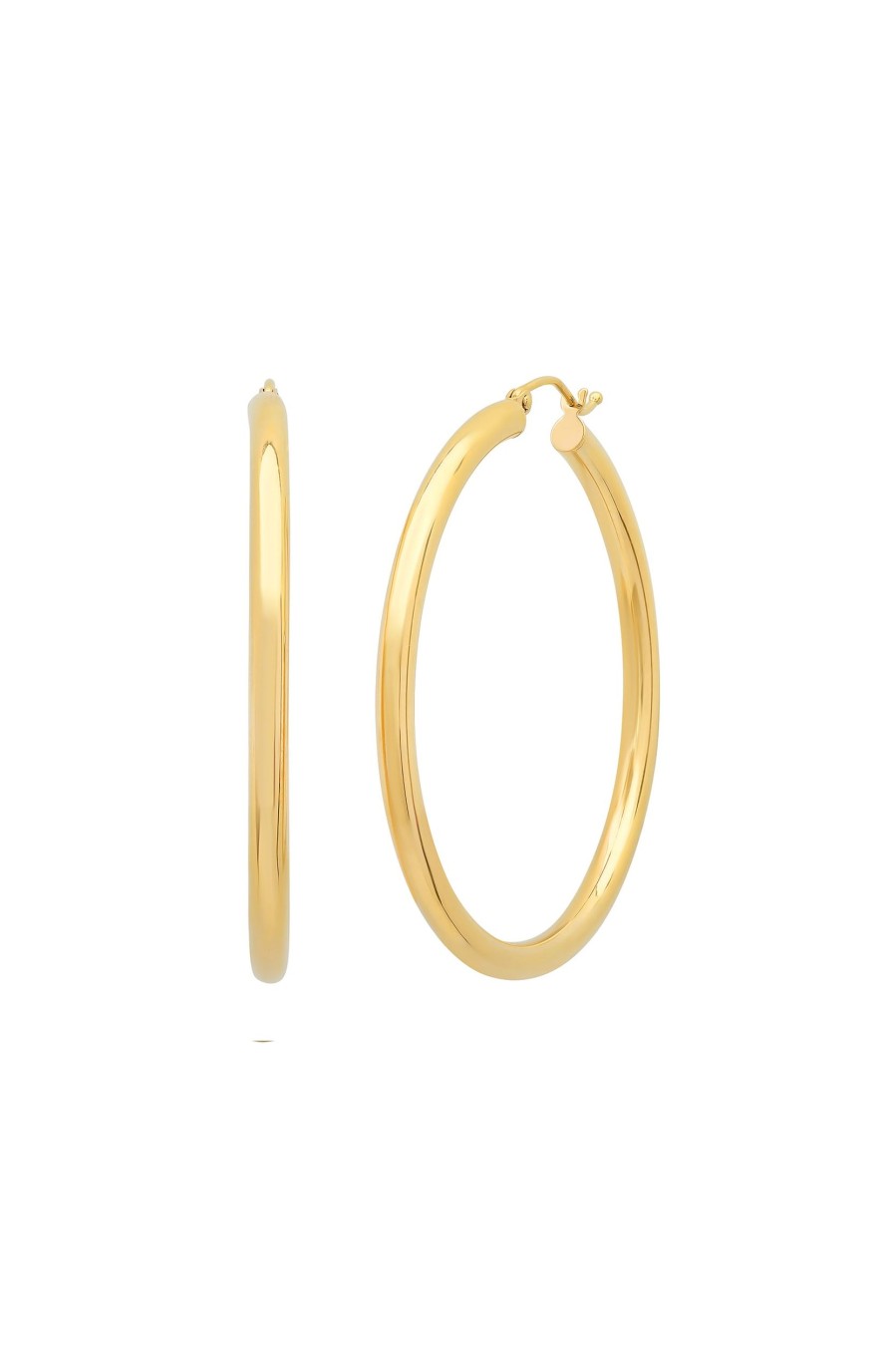 BYCHARI Earrings | Large Magnolia Hoop Earrings 14K Yellow