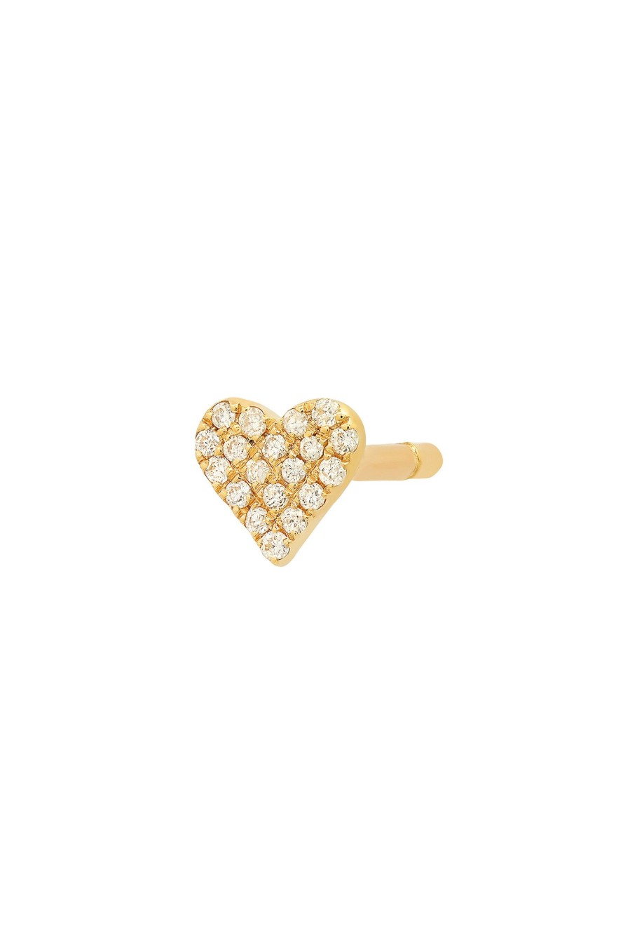 BYCHARI Earrings | Mini Diamond Heart Earring 14K Yellow