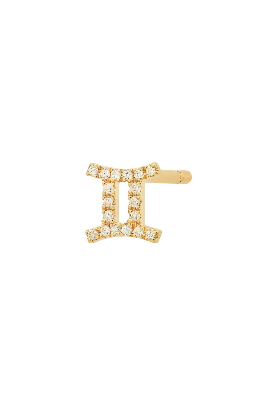 BYCHARI Earrings | Mini Diamond Gemini Earring 14K Yellow