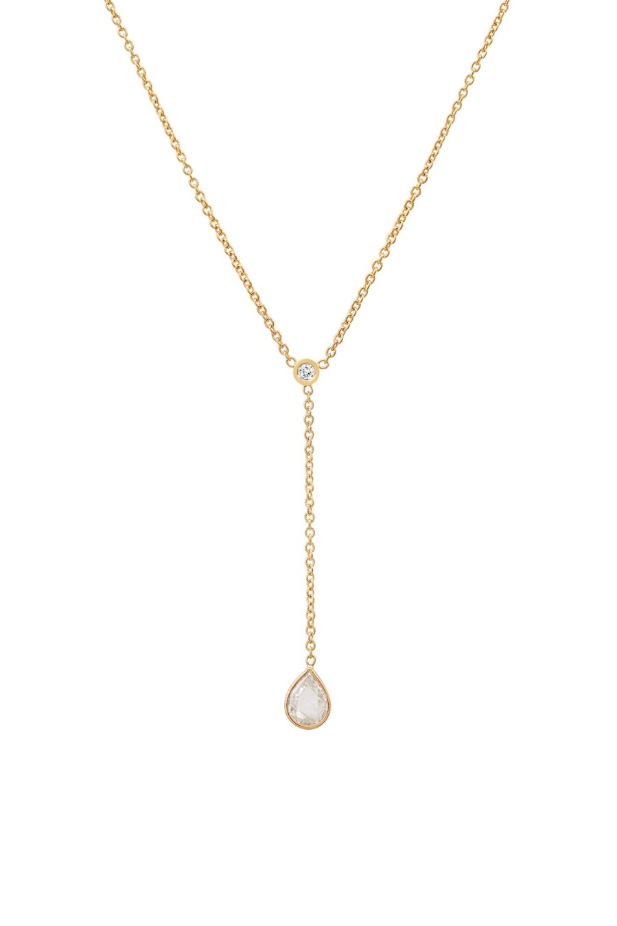 BYCHARI Necklaces | Rose Cut Diamond Lariat No. 2315