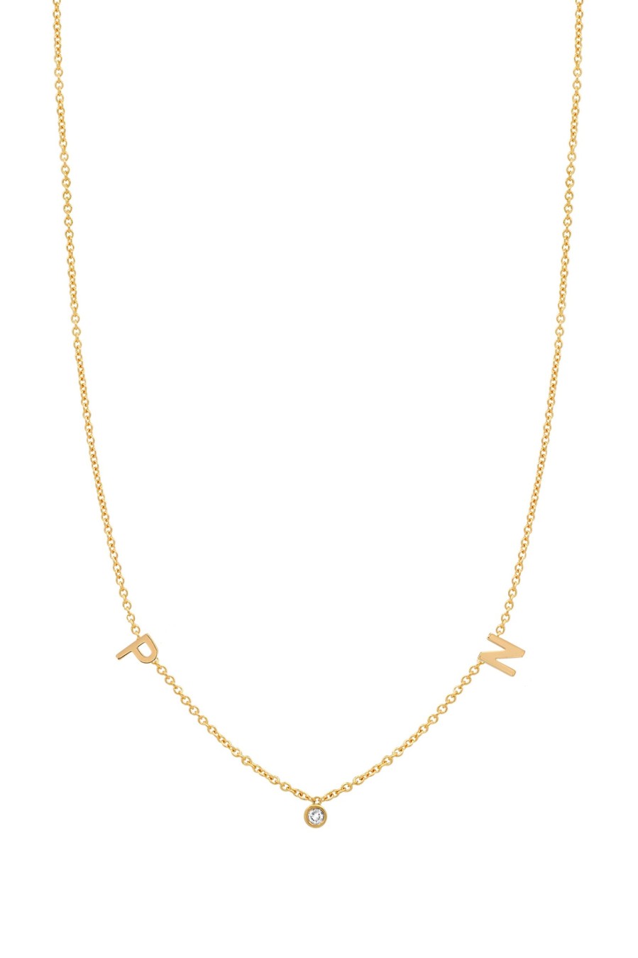 BYCHARI Necklaces | Small Initials And Diamond Necklace