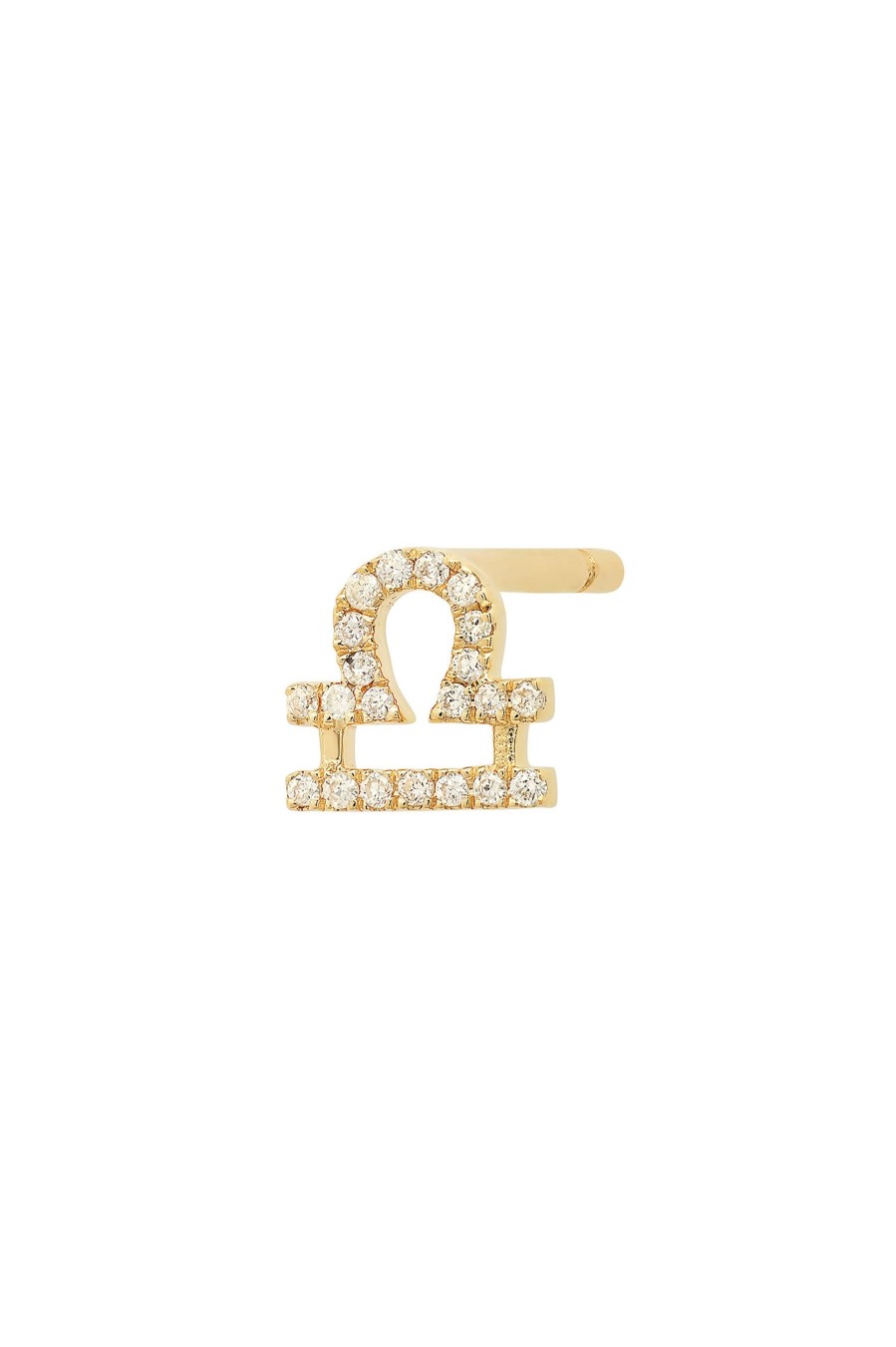 BYCHARI Earrings | Mini Diamond Libra Earring 14K Yellow