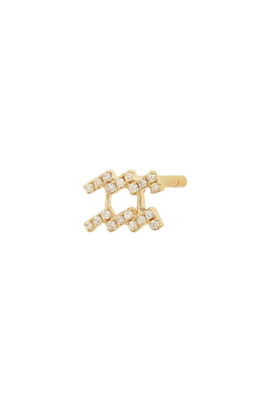 BYCHARI Earrings | Mini Diamond Aquarius Earring 14K Yellow