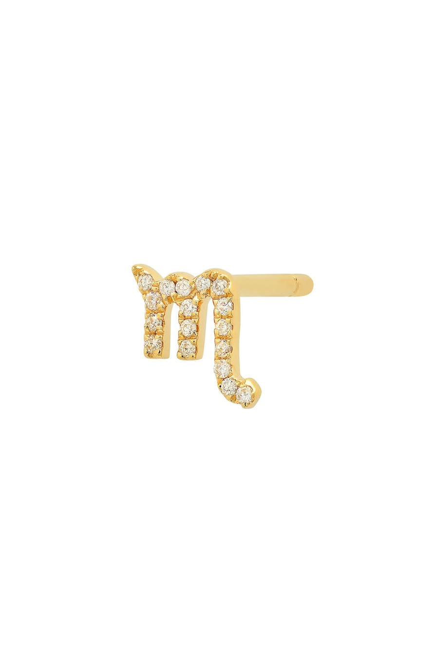 BYCHARI Earrings | Mini Diamond Scorpio Earring 14K Yellow