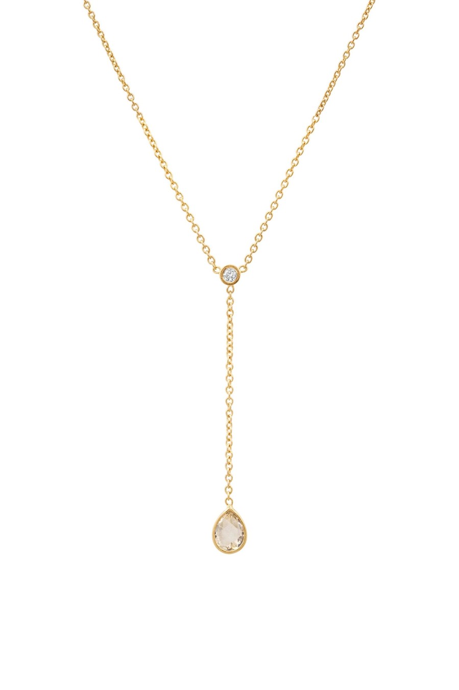 BYCHARI Necklaces | Rose Cut Diamond Lariat No. 2323