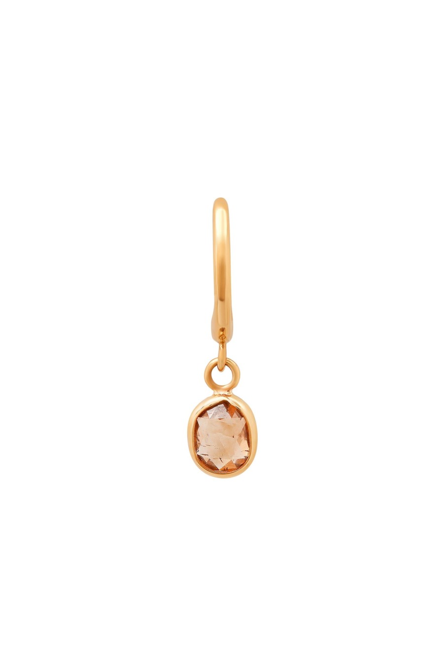 BYCHARI Earrings | Rose Cut Champagne Diamond Huggie No. 2376